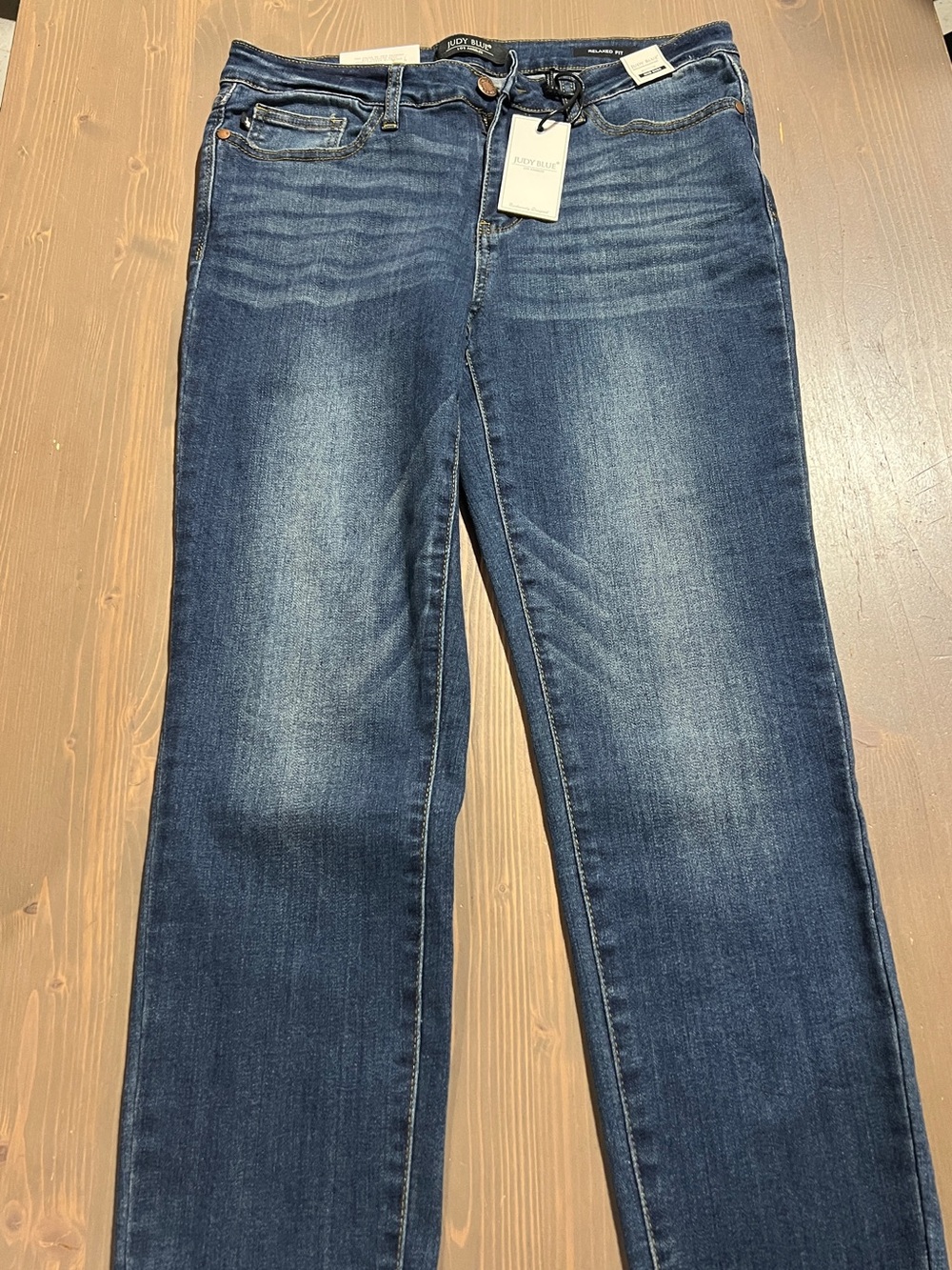 Judy Blue Dark Blue Mid Rise Straight Leg Women's Jeans